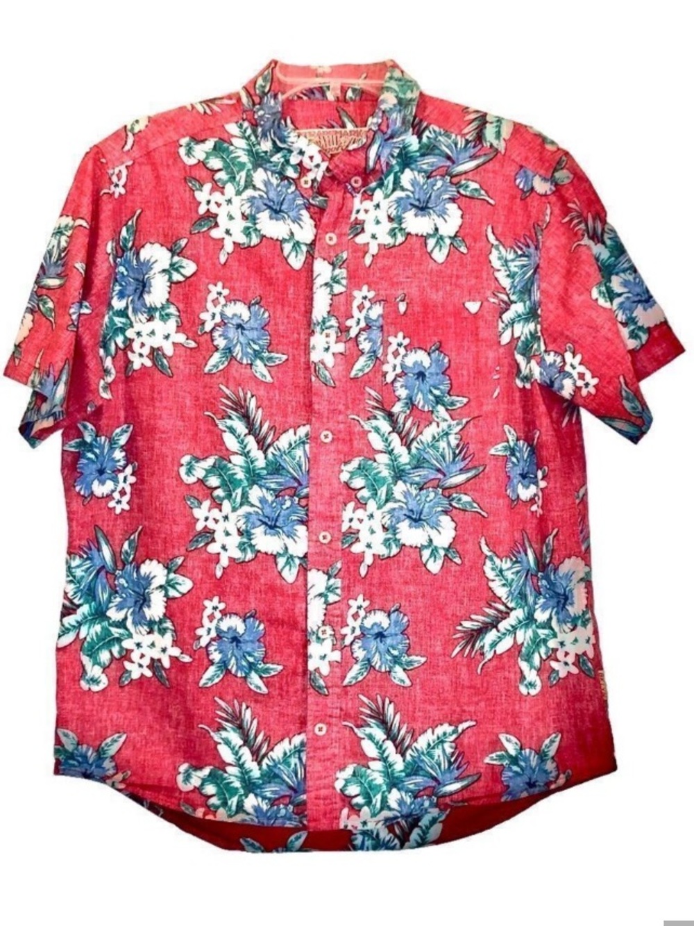 Brooklyn Cloth Hawaiian Shirt in Red/Blue/Green/White Men’s L